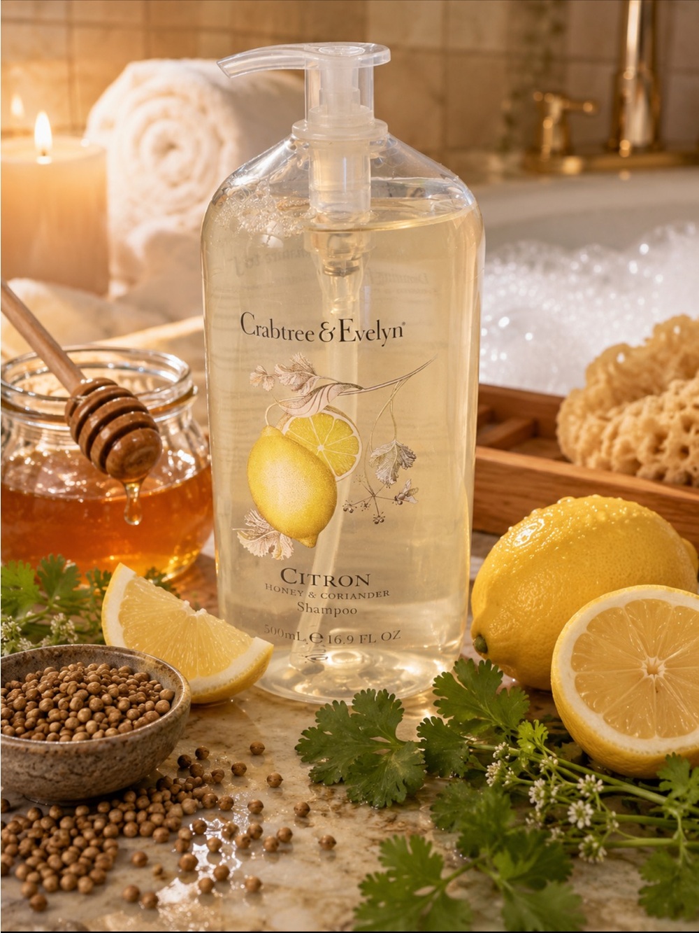 Crabtree & Evelyn Citron Honey & Coriander Shampoo 16.9 Oz  Discontinued Rare💛